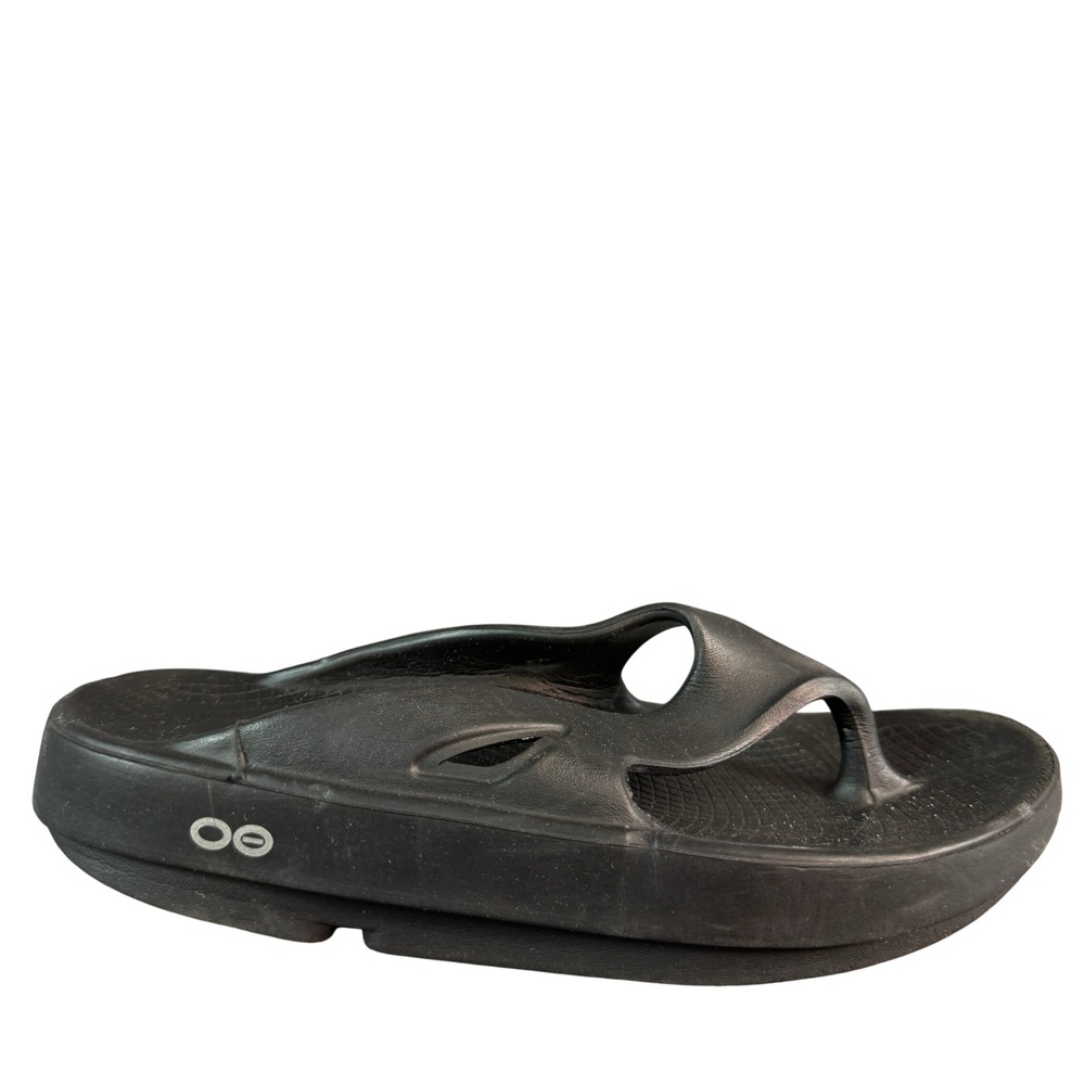 OOFOS OOriginal Recovery Sandals Black Thong Flip Flops Mens 5 Womens 7 EU 38
